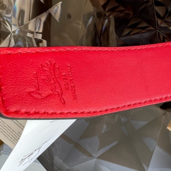 CHRISTIAN LOUBOUTIN Reversible Logo Croc-Embossed Leather Belt - Picture 10 of 10